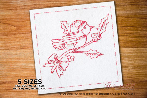 Christmas Bird Redwork: A Designer's Review for Holiday Gifts