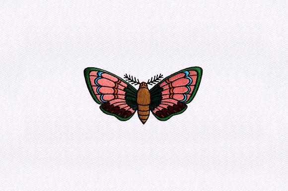 Detailed Moth Design Review for Embroidery Projects