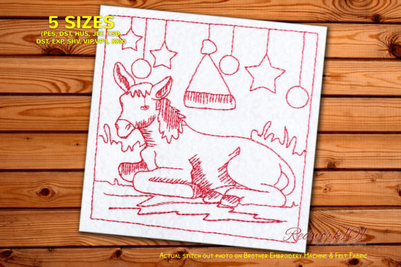 Review: Christmas Donkey Redwork Design for Gifts