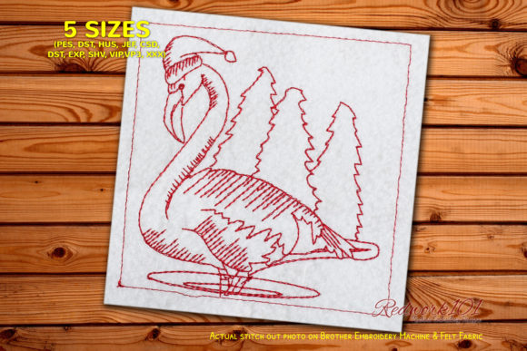 Review: Christmas Flamingo Bird Redwork for Etsy Shops
