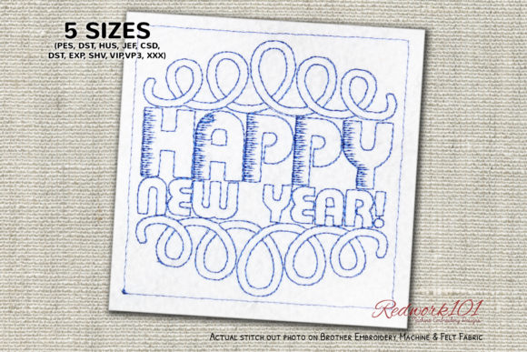 Review: Happy New Year Pattern Redwork for Holiday Crafts